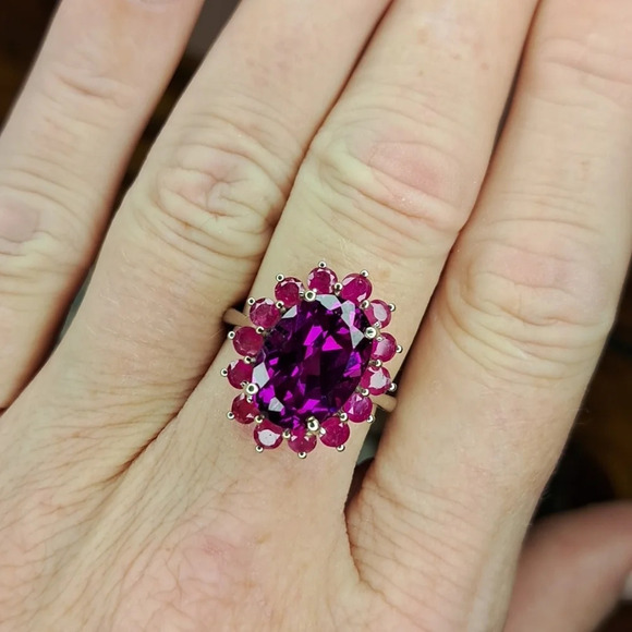 Color Change Sapphire Ring, 925 Sterling Silver Ring, Lab  Color Change Sapphire & Natural Ruby Ring.